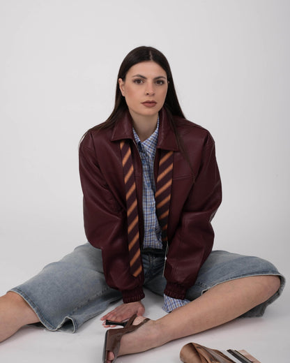 GIUBBINO LEATHER LONDON BURGUNDY
