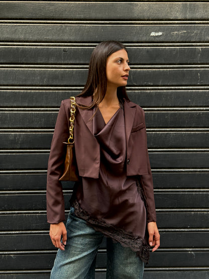 Giacca crop choco