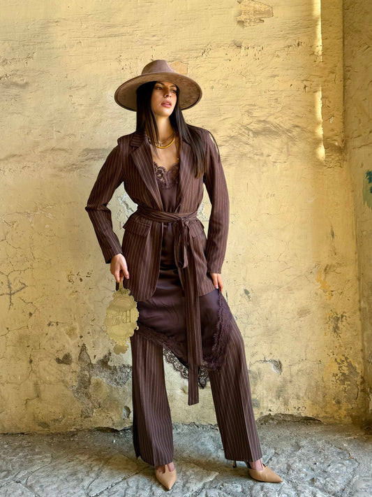 TAILLEUR SOFIA GESSATO CHOCO