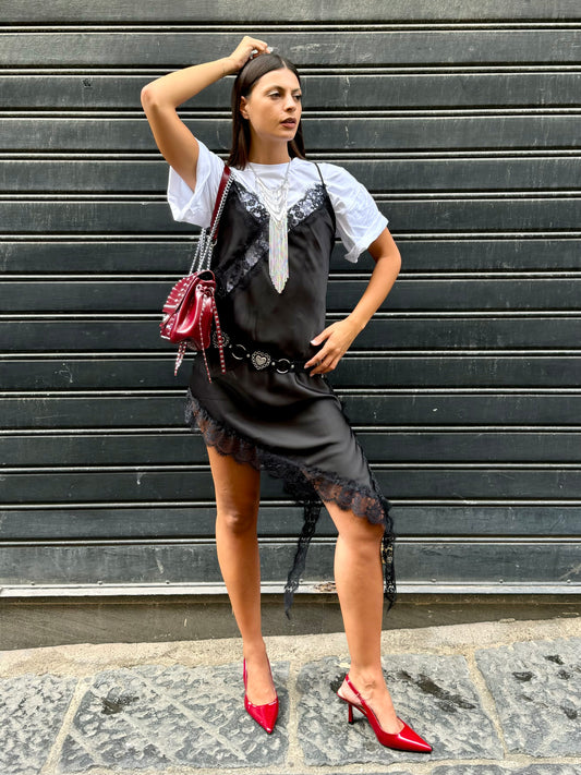 SATIN BLACK DRESS