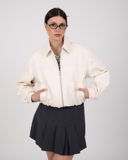 GIUBBINO LEATHER LONDON CREMA