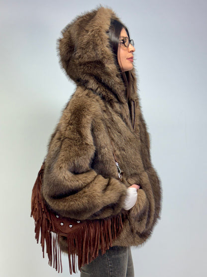 Felpa pelliccia over choco