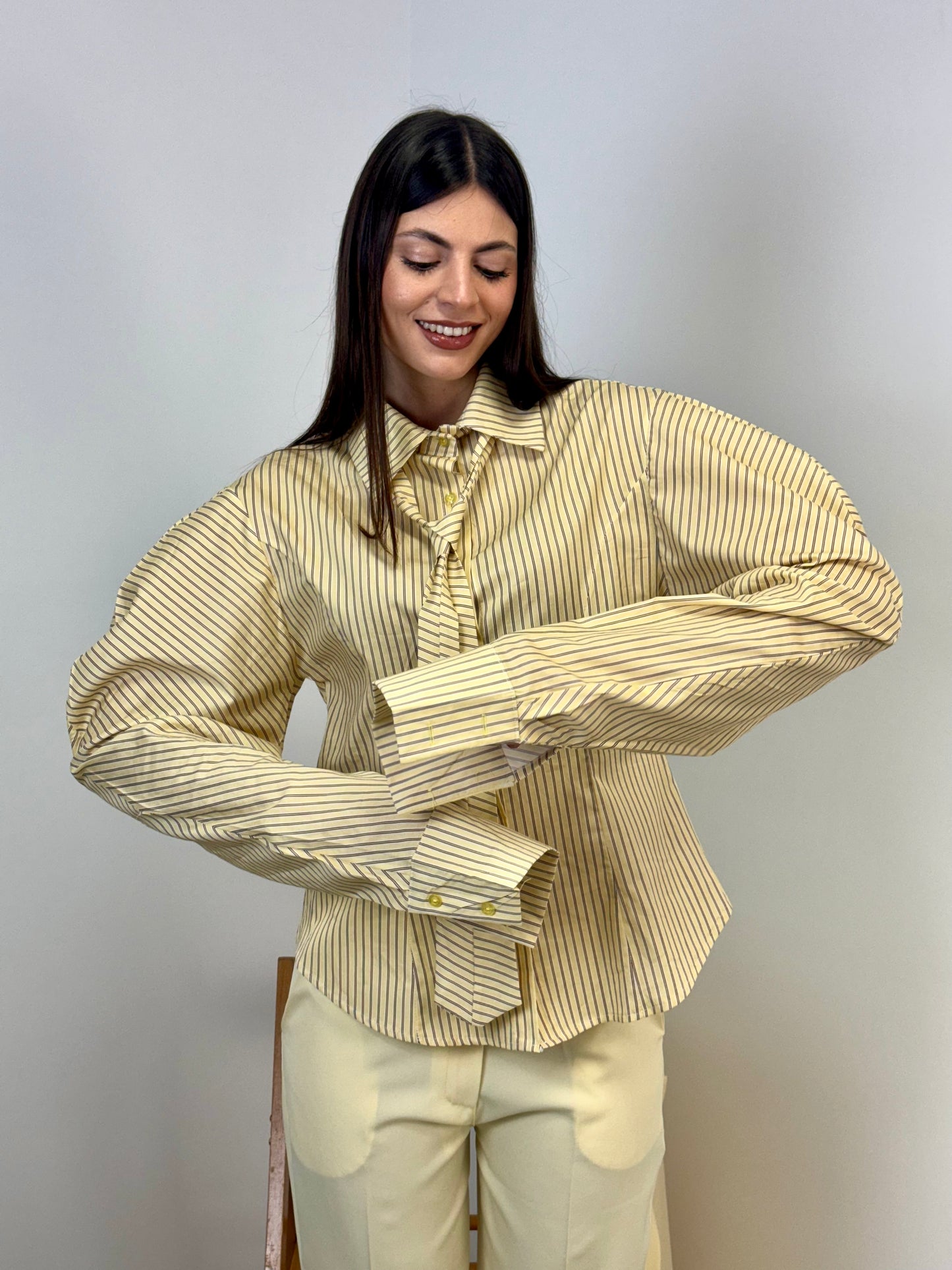 CAMICIA CRAVATTA GIALLA
