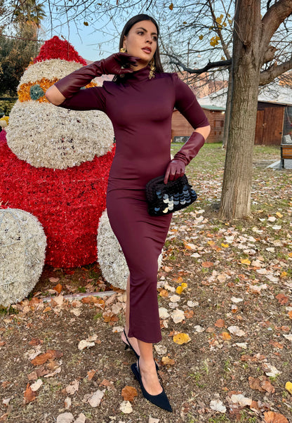 ABITO SELENA BURGUNDY