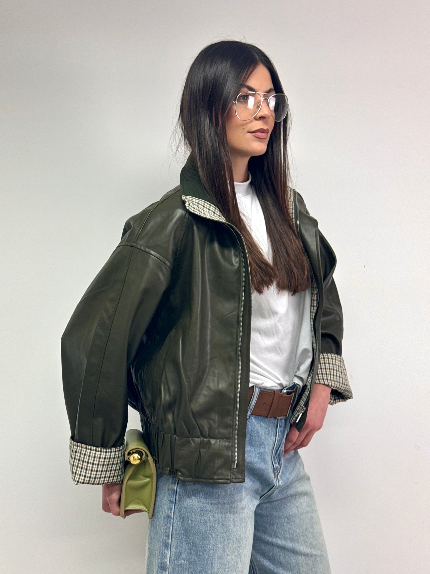 GIUBBOTTO PELLE LONDON GREEN