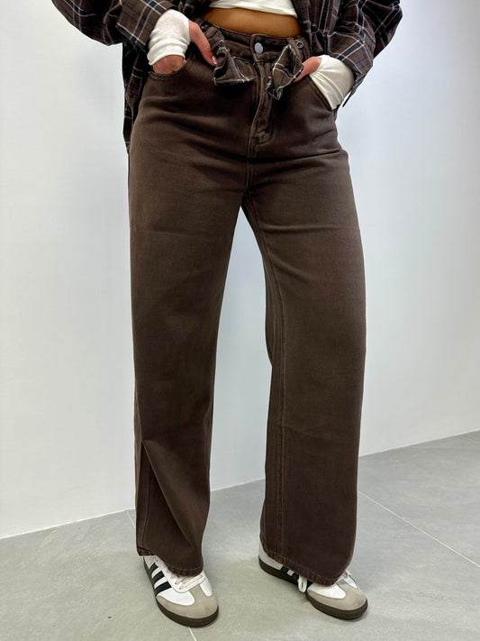 Jeans choco wide