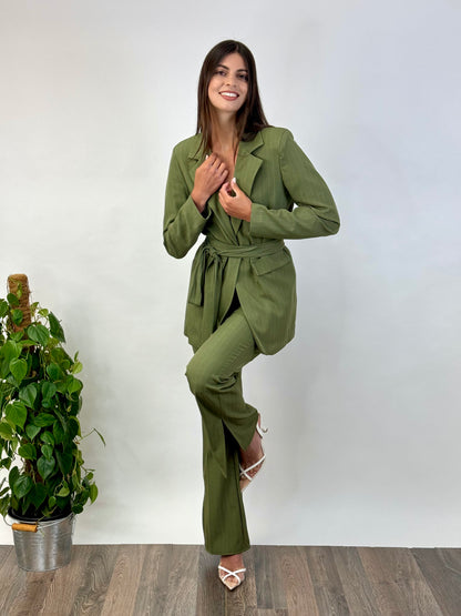 Tailleur gessato Verde