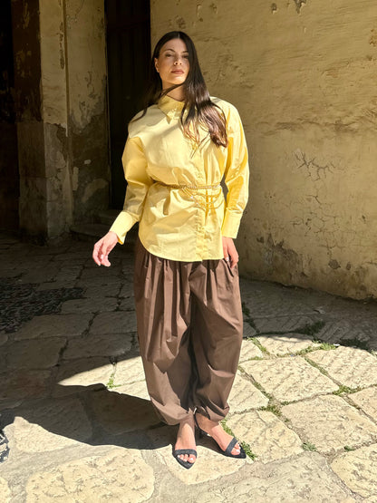 CAMICIA OVER YELLOW COTONE