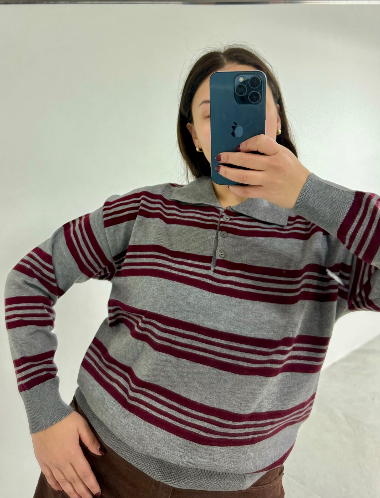 POLO STRIPPES BURGUNDY