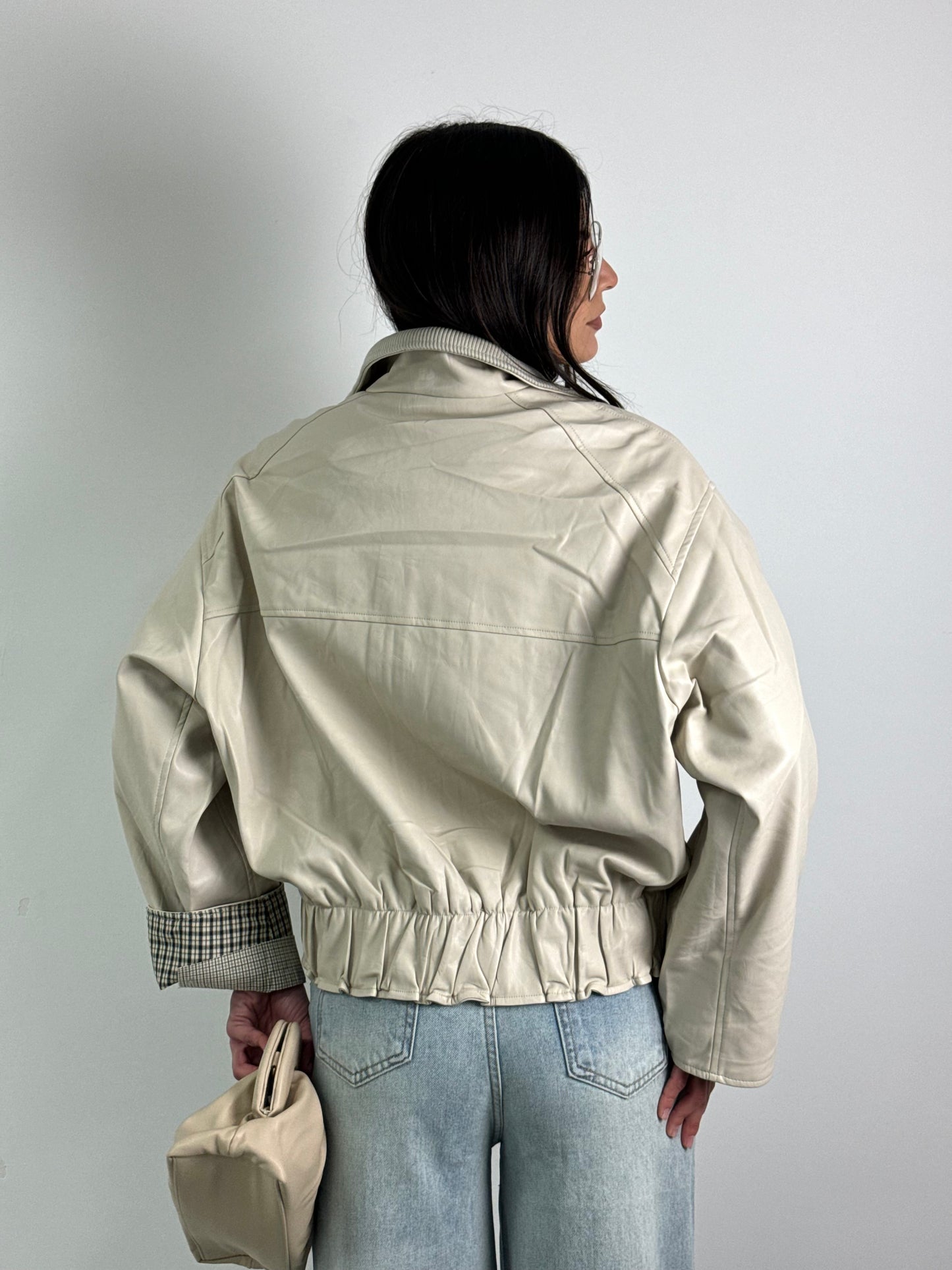 GIUBBOTTO PELLE LONDON CREMA