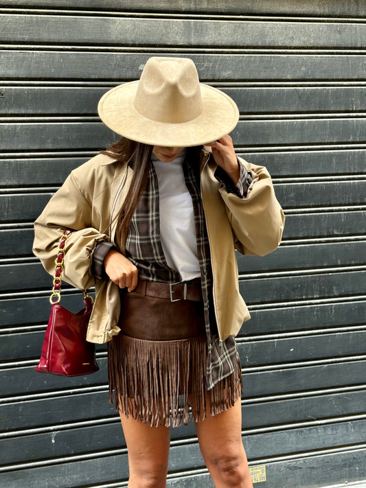 Gonna western suede