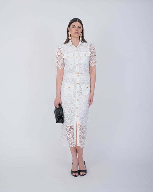 CORD SET GONNA GIADA BIANCO