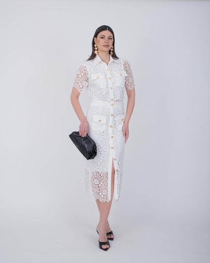 CORD SET GONNA GIADA BIANCO