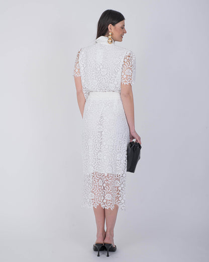 CORD SET GONNA GIADA BIANCO