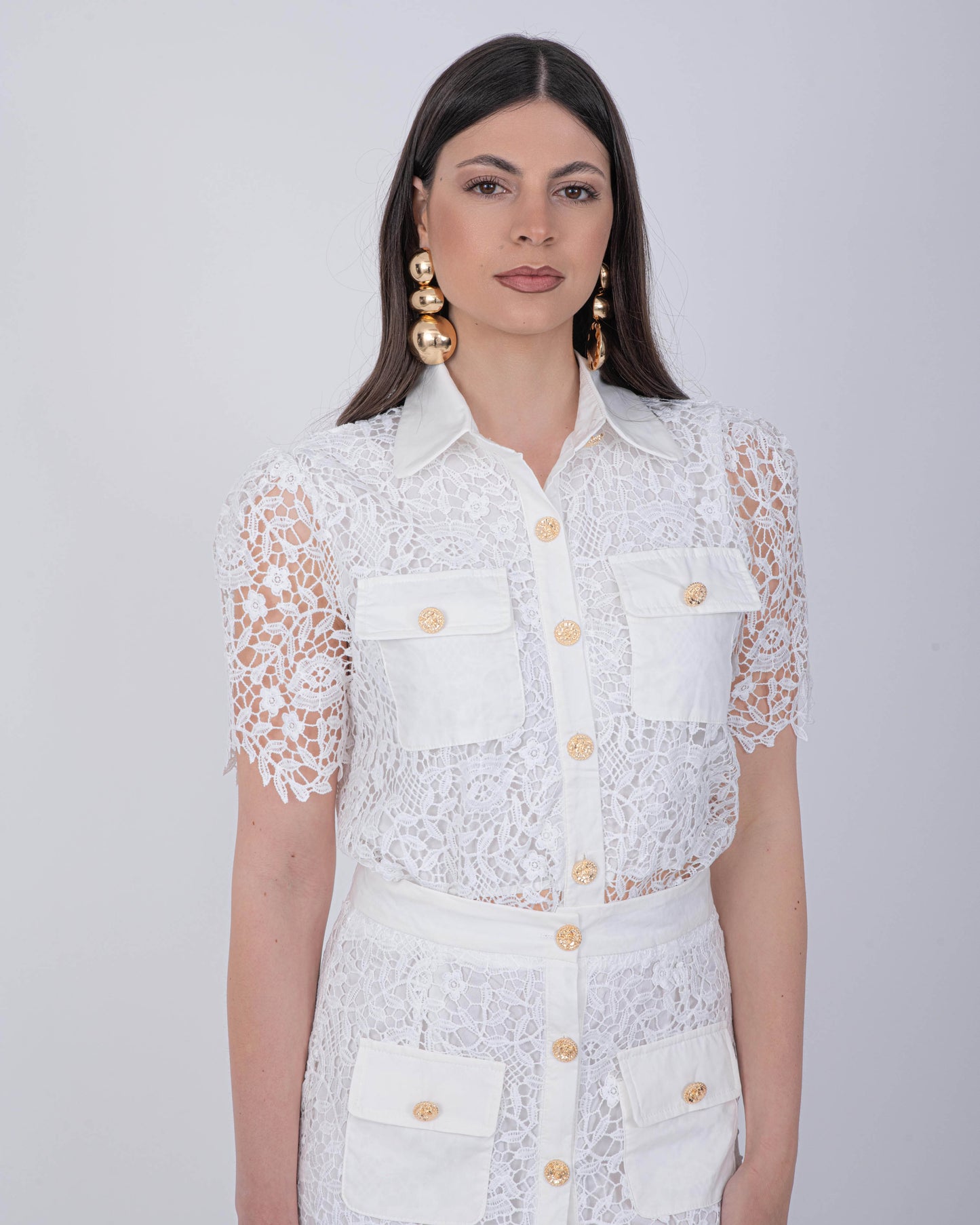 CORD SET GONNA GIADA BIANCO