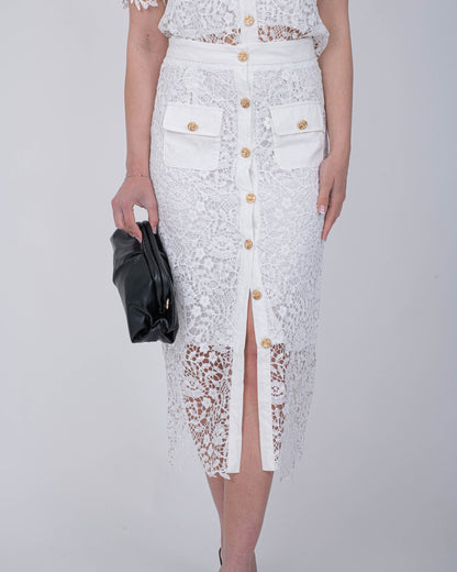 CORD SET GONNA GIADA BIANCO