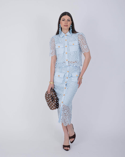 CORD SET GONNA GIADA AZZURRO