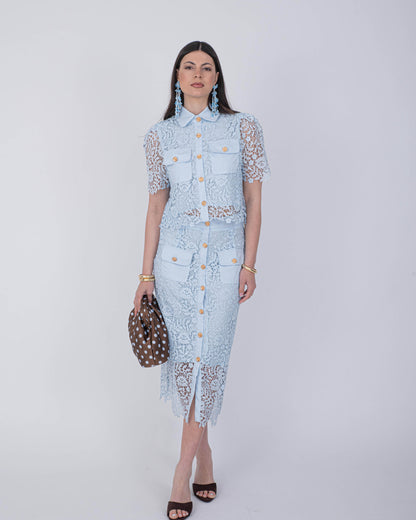 CORD SET GONNA GIADA AZZURRO