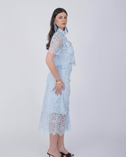 CORD SET GONNA GIADA AZZURRO