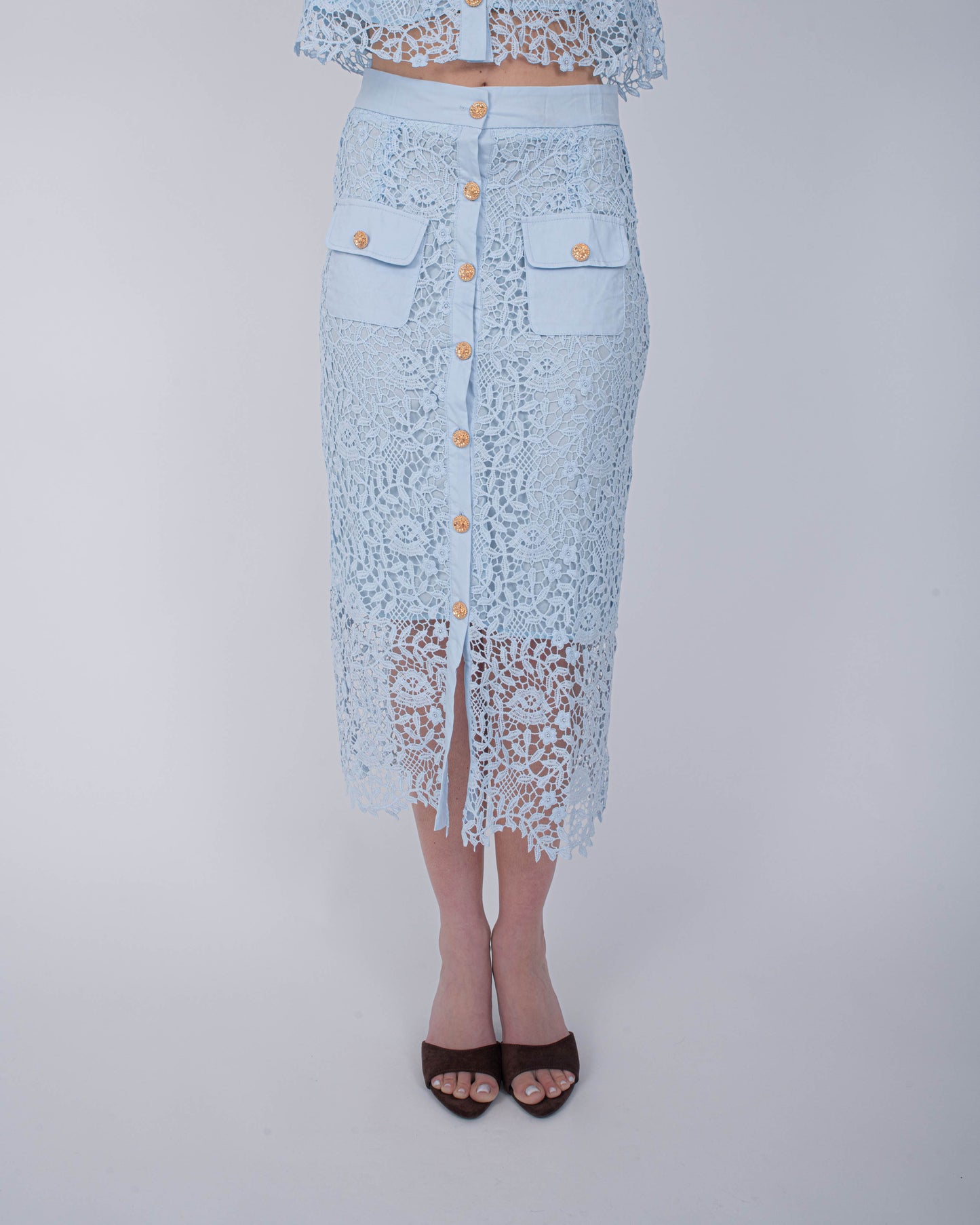CORD SET GONNA GIADA AZZURRO
