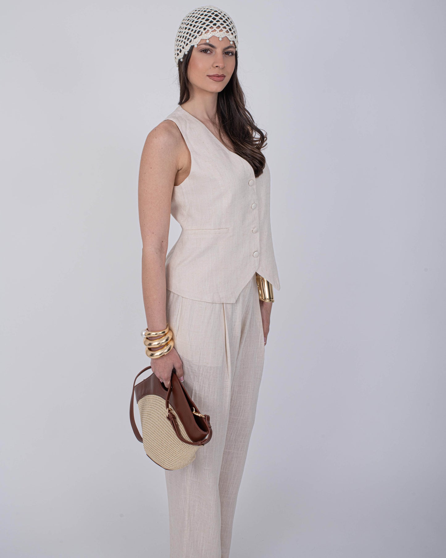 CORD SET LINO GILET