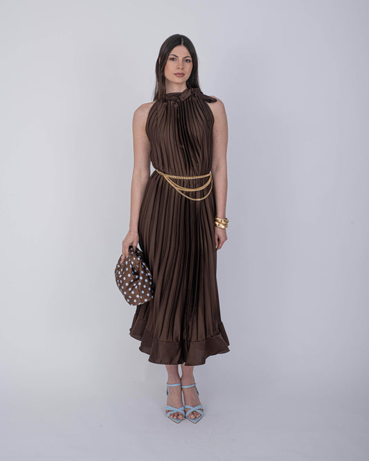 ABITO PLISSE' CHOCO