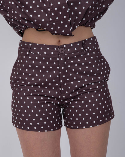 COMPLETO MARRONE A POIS