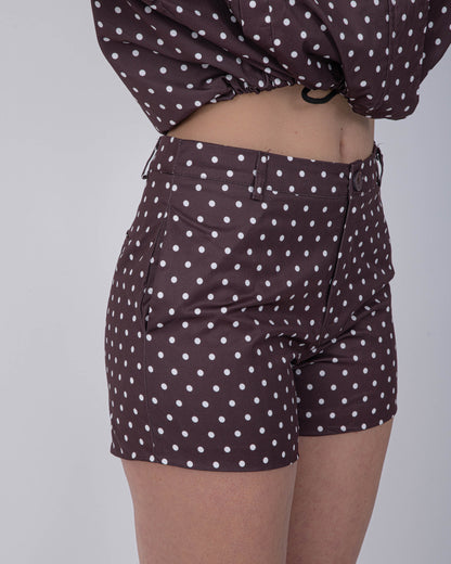 COMPLETO MARRONE A POIS