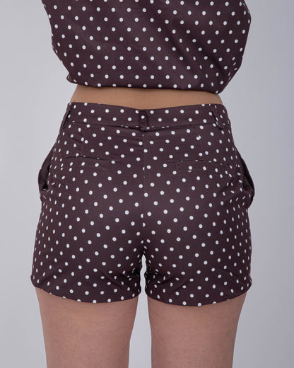 COMPLETO MARRONE A POIS