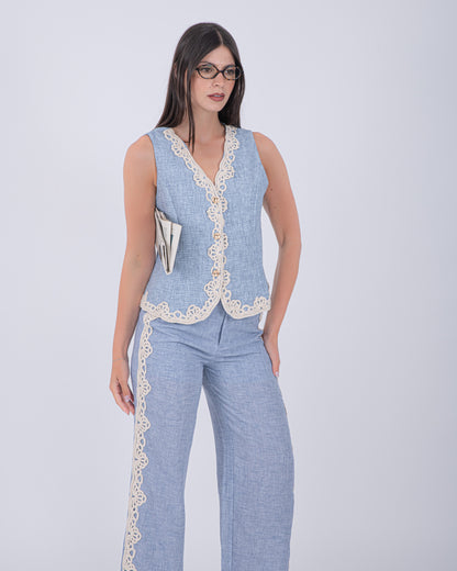 CORD SET PAMELA AZZURRO