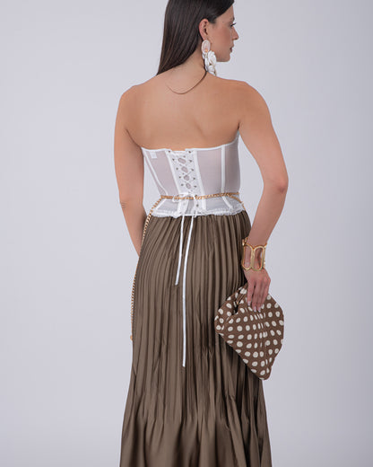 CORSETTO BIANCO STECCATO