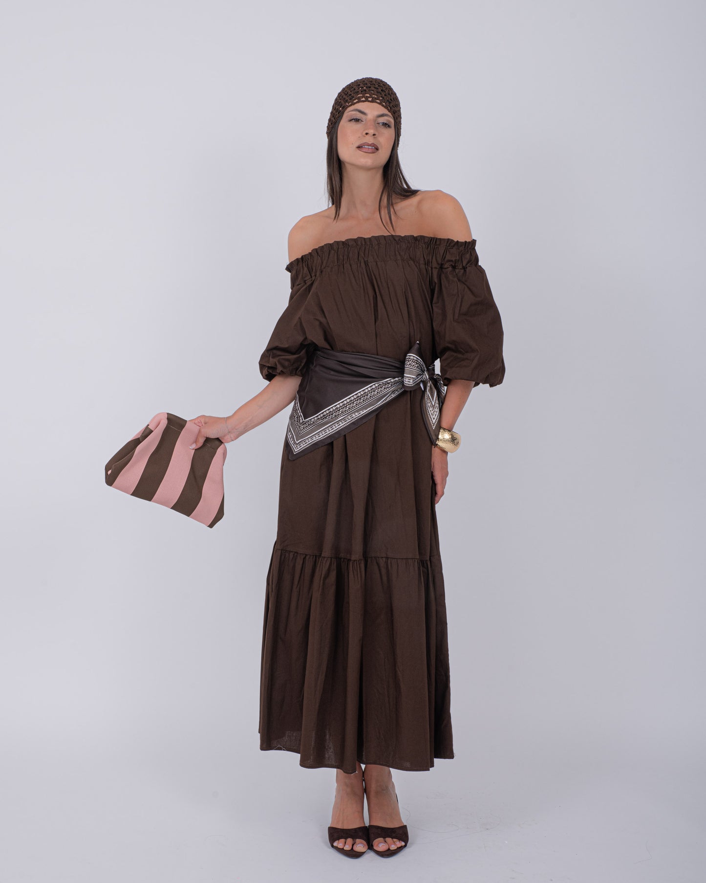 ABITO SACCO MARRONE 100% COTONE