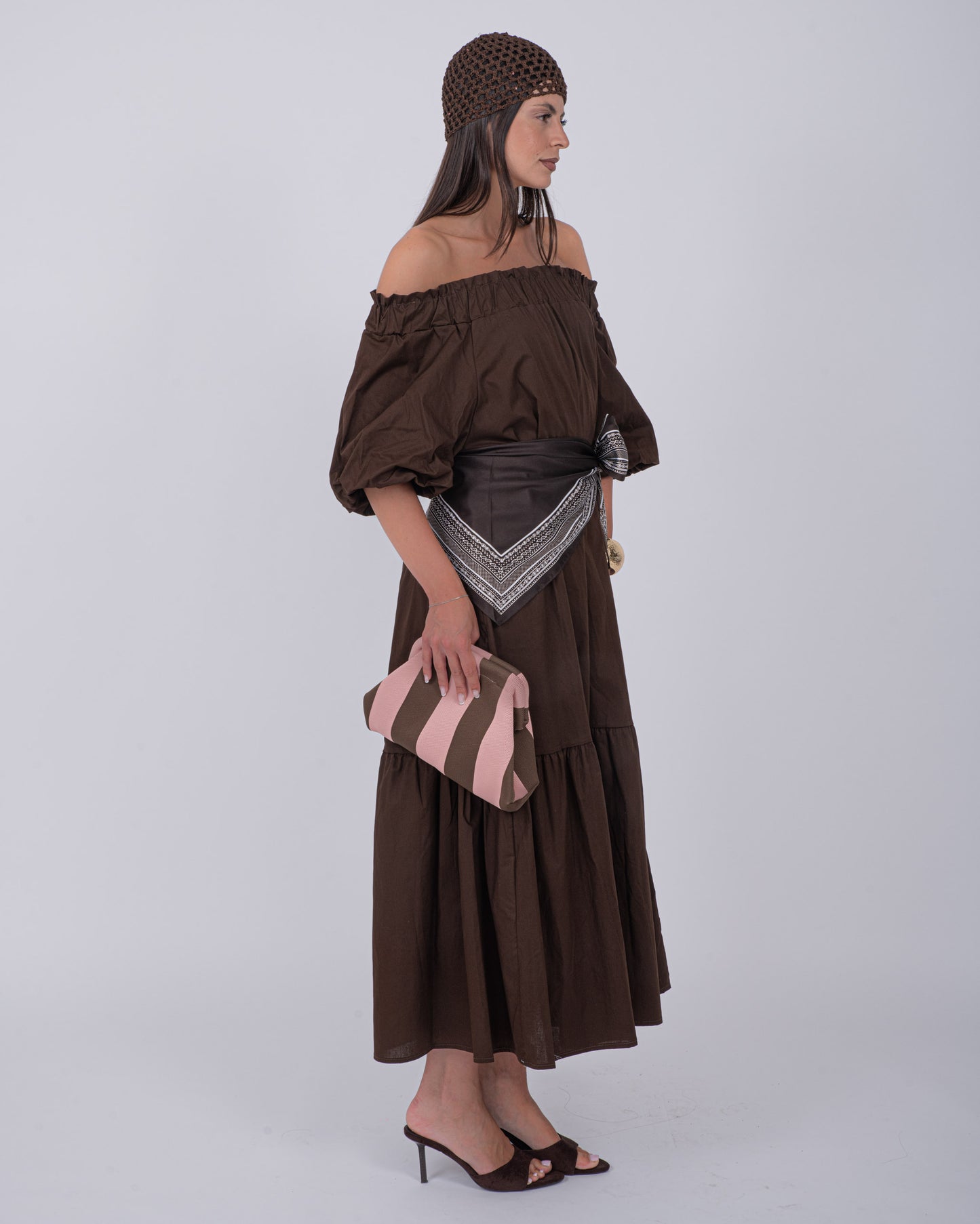 ABITO SACCO MARRONE 100% COTONE