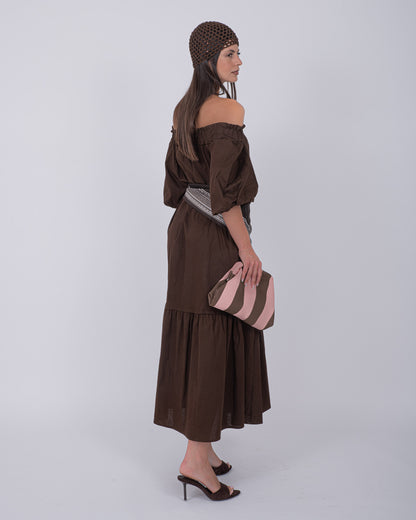 ABITO SACCO MARRONE 100% COTONE