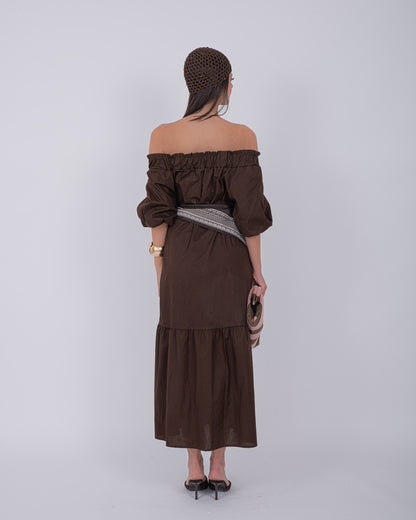 ABITO SACCO MARRONE 100% COTONE