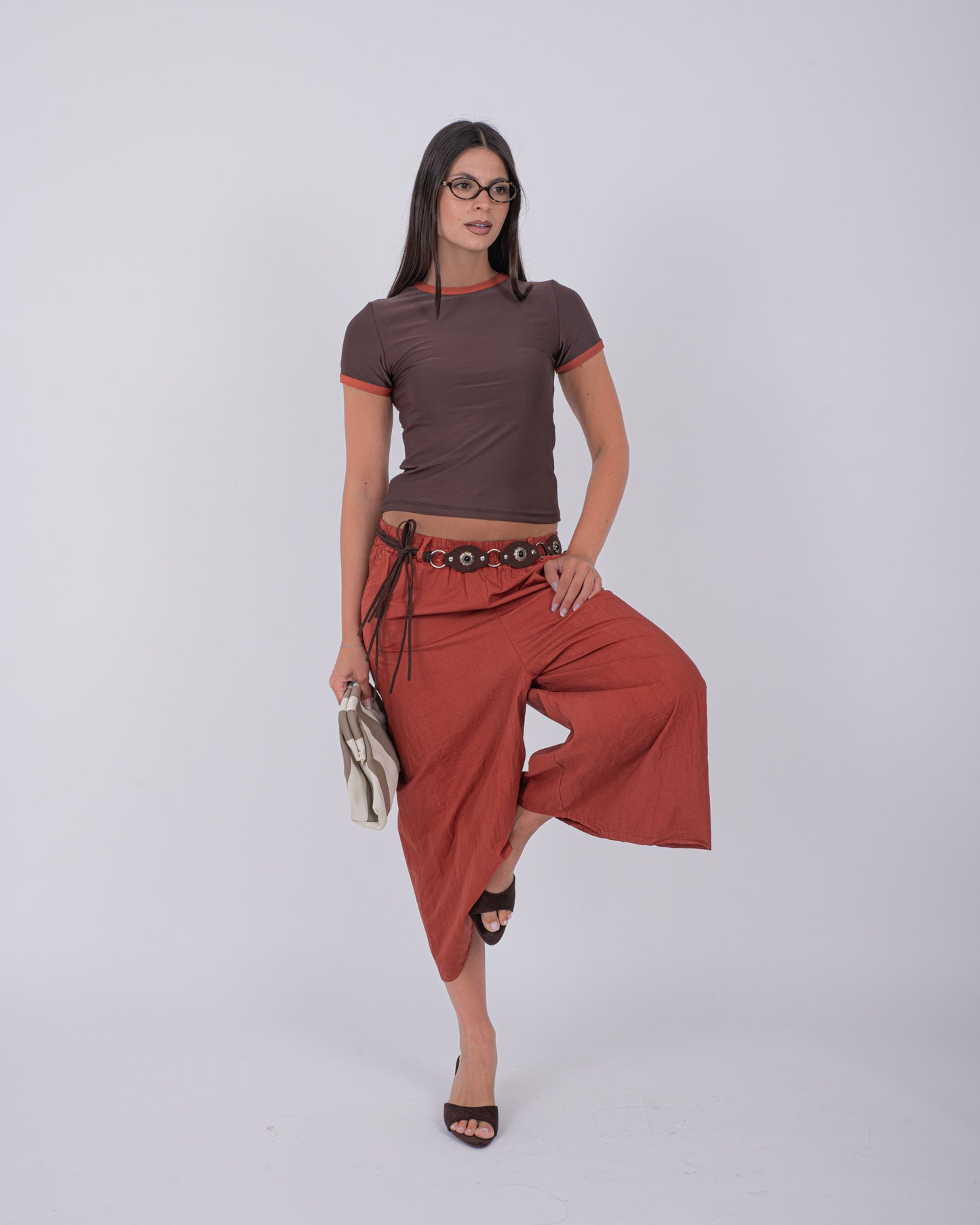 MAXI BERMUDA COTTON RUGGINE