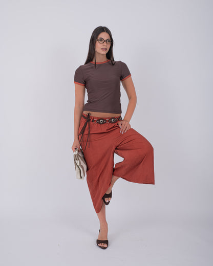 MAXI BERMUDA COTTON RUGGINE