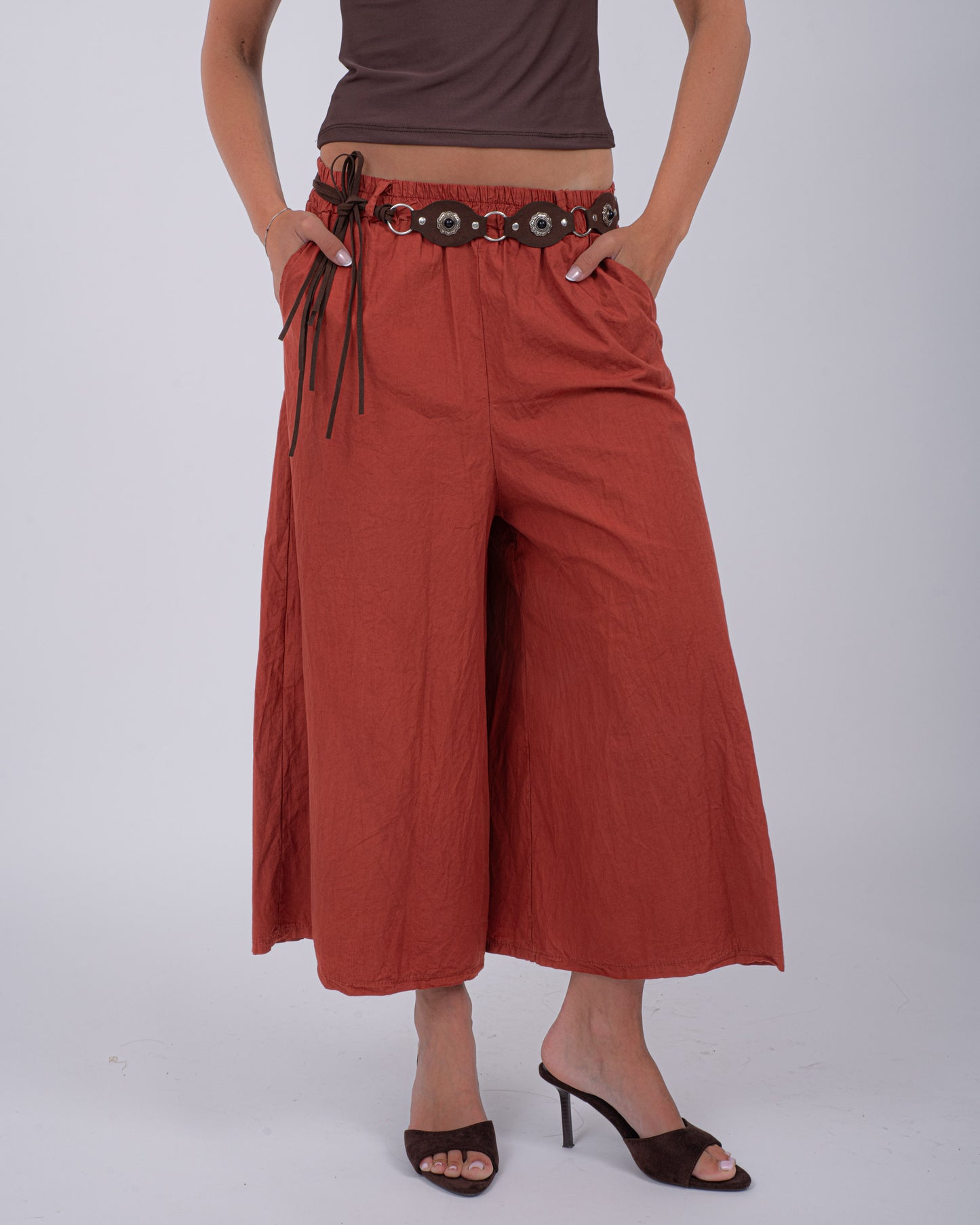 MAXI BERMUDA COTTON RUGGINE