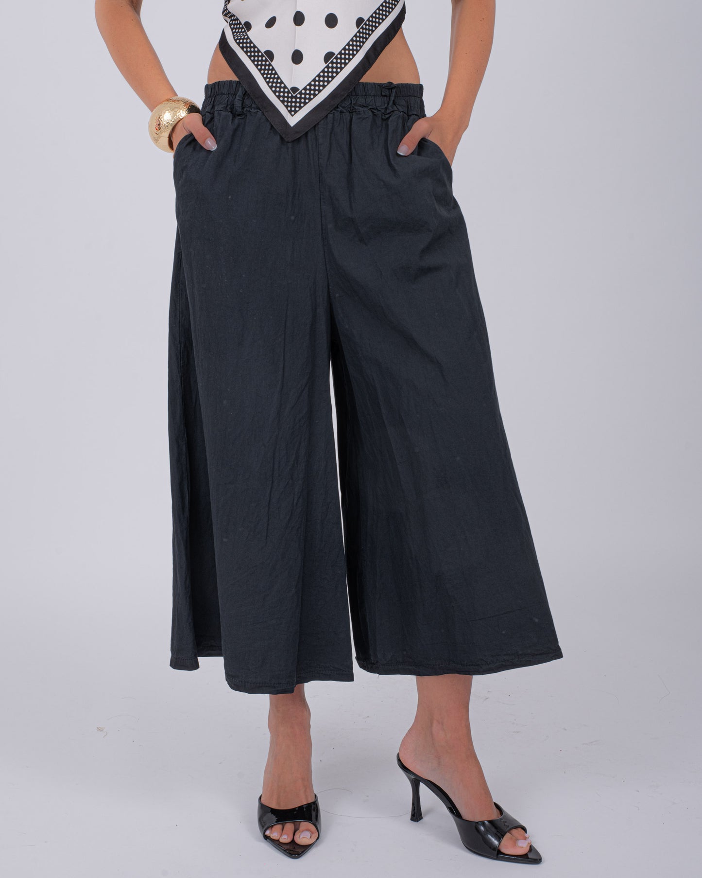 MAXI BERMUDA COTTON NERO