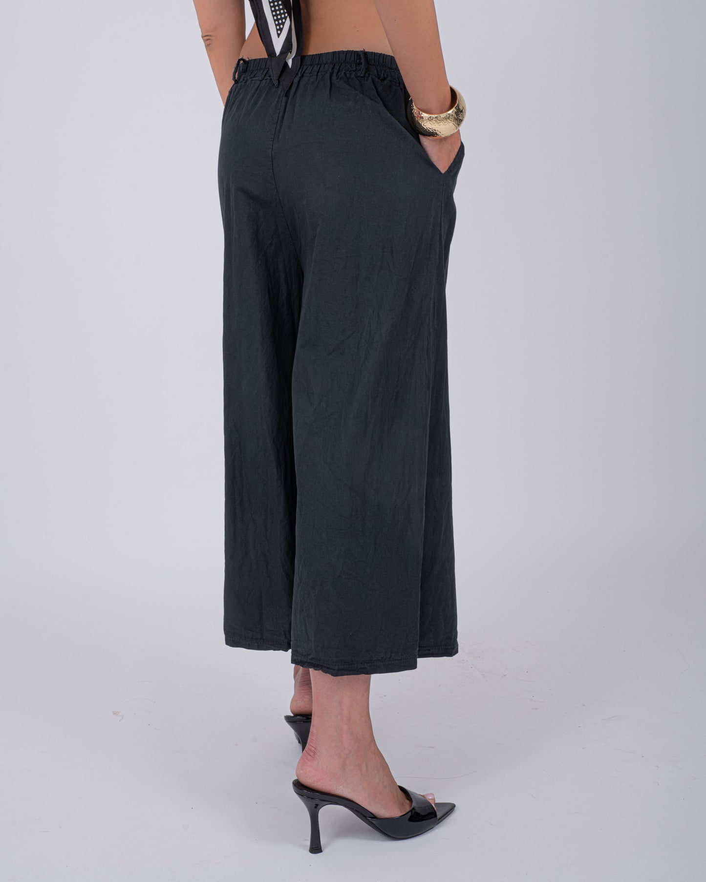 MAXI BERMUDA COTTON NERO