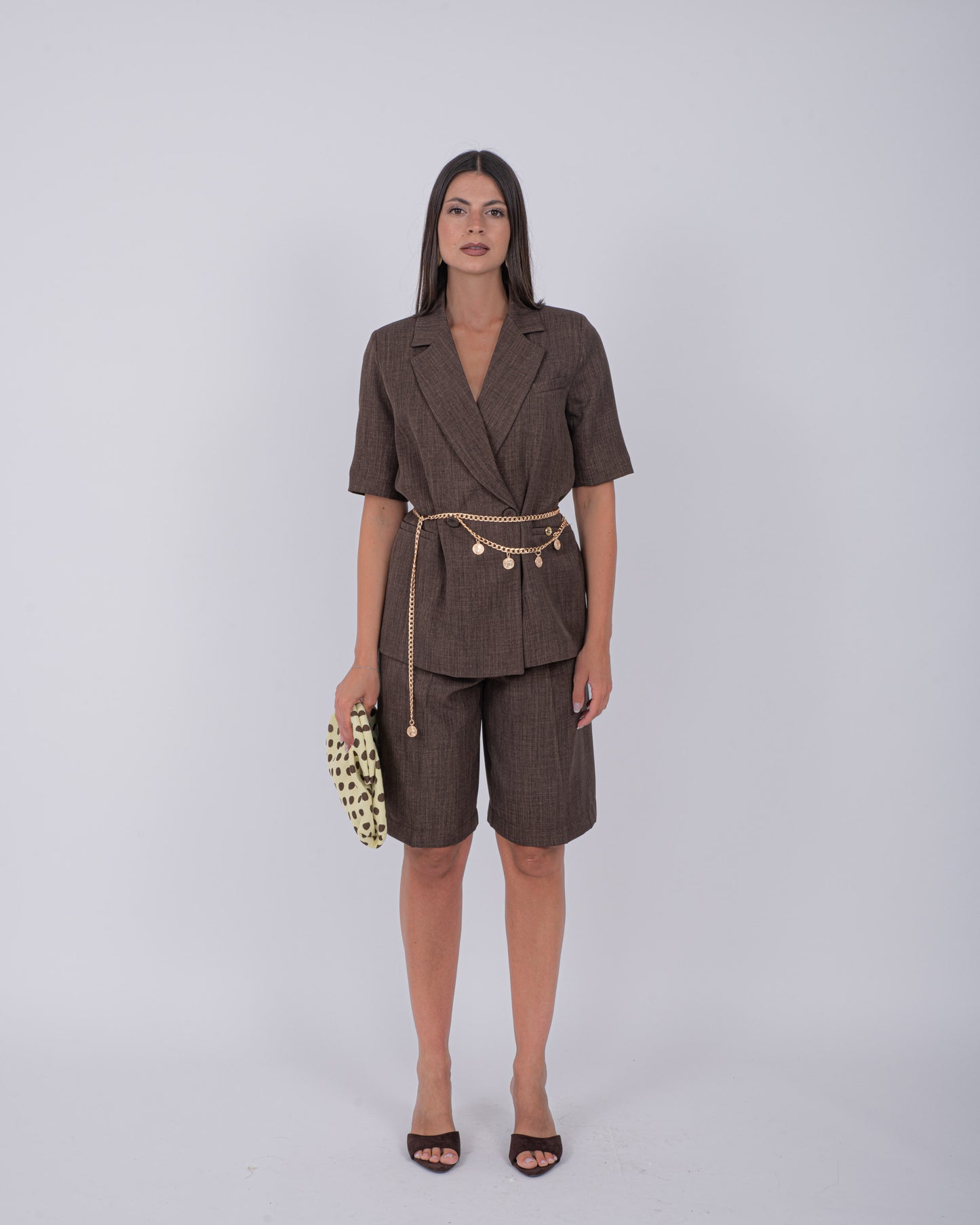 TAILLEUR BERMUDA MARRONE