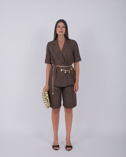 TAILLEUR BERMUDA MARRONE