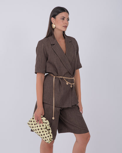 TAILLEUR BERMUDA MARRONE