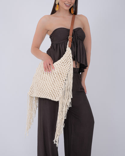 BORSA TRACOLLA FRANGE BEIJE