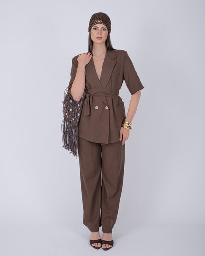 TAILLEUR LINO BROWN