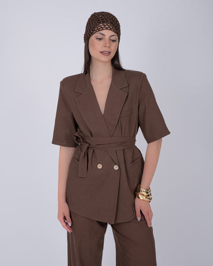 TAILLEUR LINO BROWN