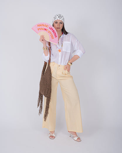 PANTALONE LINO GIALLO