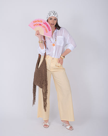 PANTALONE LINO GIALLO