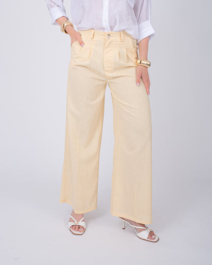 PANTALONE LINO GIALLO