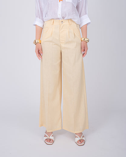 PANTALONE LINO GIALLO